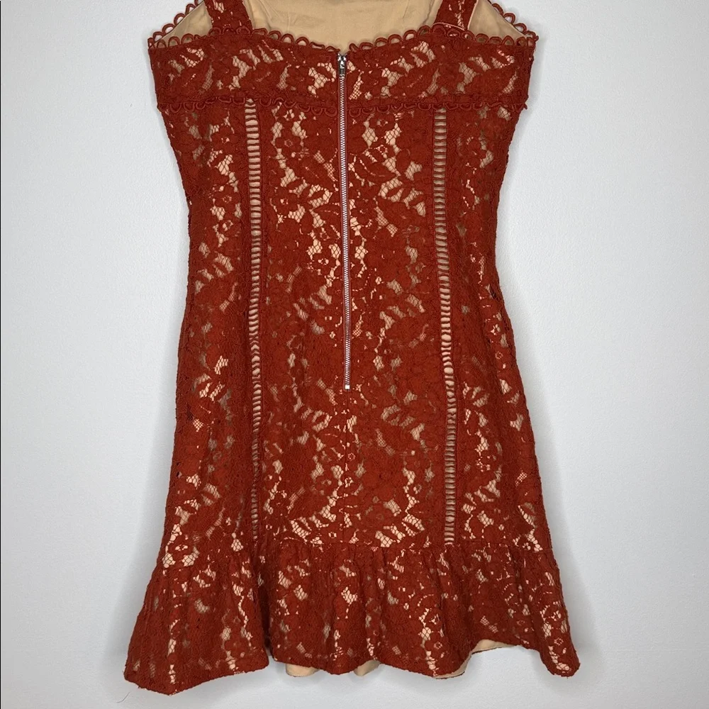 Endless rose lace rust colored mini dress size small - Picture 8 of 10